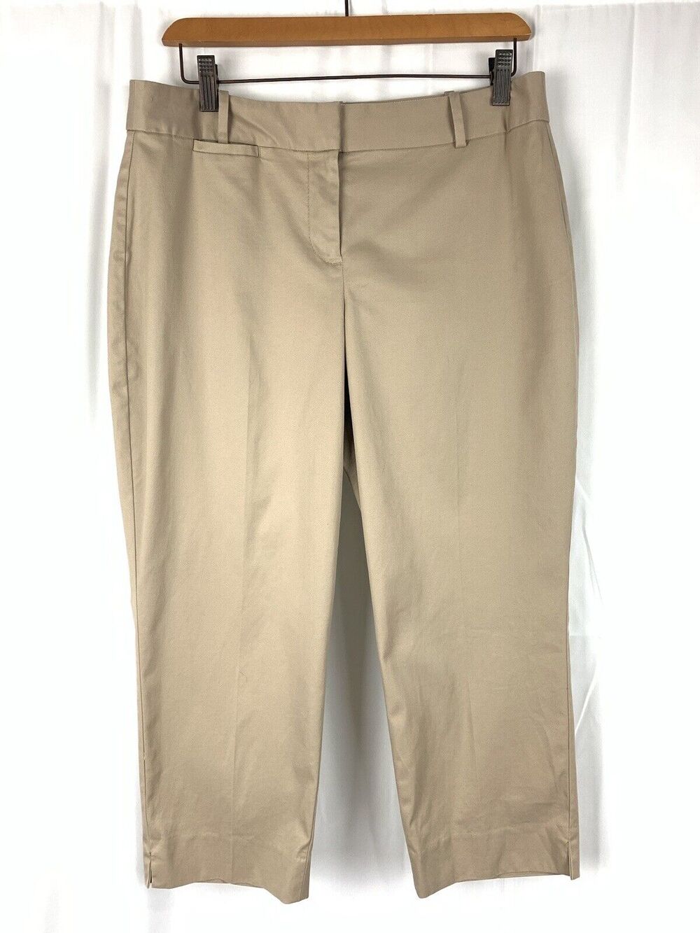 NWT Talbots Petites Tan Beige Khaki The Perfect Crop Curvy Casual Stretch 10P
